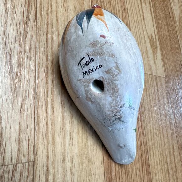 Rare 1950s Vintage Hand Painted Tonala Mexican Pottery Bird Folk Art - Picture 3 of 5